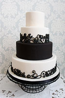 Vintage black and white cake